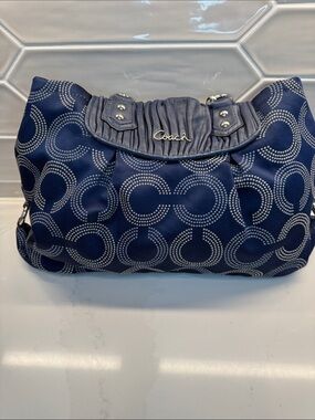 Coach Ashley Dotted Op Art Signature Satchel